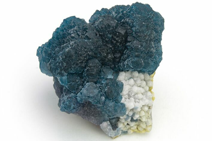 Blue, Cubic/Octahedral Fluorite Encrusted Quartz - Inner Mongolia #224771
